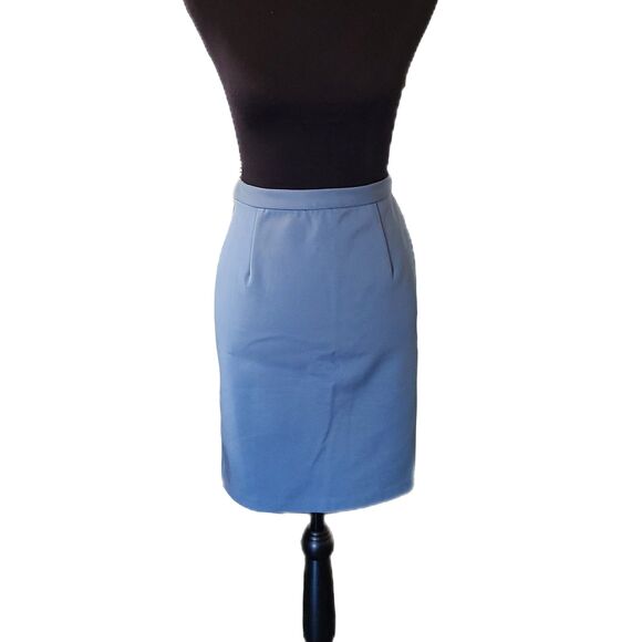 27 Quai De Seine Paris NWOT Slate Blue Pleated Pencil Skirt, EU Size 38 / US 6 - Picture 1 of 6